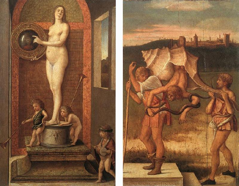 BELLINI, Giovanni Four Allegories: Prudence and Falsehood oil painting picture